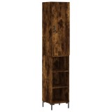 Dulap inalt, stejar fumuriu, 34,5x34x180 cm, lemn prelucrat