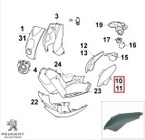 Cumpara ieftin Carena laterala stanga spate originala Peugeot Ludix 10 One - Snake - Ludix 12 Blaster - Ludix 14 Classic - Elegance 2T 50cc (neagra)