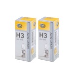 Set 2 Becuri Halogen H3 HELLA pentru Camioane Utilaje - 24V, 70W (PK22s), Iluminat Simetric