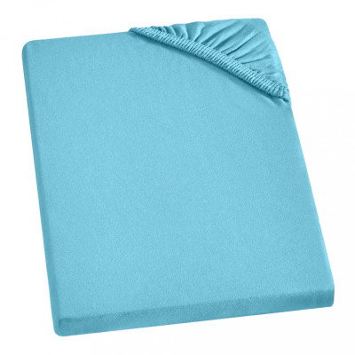 Husa de pat din tricot cu elastic, Tim, Blue foto