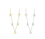 Cumpara ieftin Colier din Argint 925 - Hearts Geometric Diamonds Charm Chain