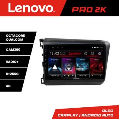 Navigatie Honda Civic 2012-2015 Lenovo Kit-132 8 core QLED 2K 8+256 360 Android Waze USB Navigatie Internet Youtube Radio CarStore Technology foto