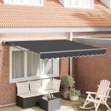 VidaXL Cortina Retractabilă Manual Antracit 350x250 cm țesătură