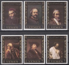 Regatul Yemen 1967 - Picturi de Rembrandt - Expoziția Internațională de Timbre &bdquo;AMPHILEX&rdquo; - Amsterdam, Olanda, MNH