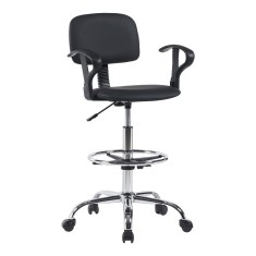 Scaun de birou Icina E, Pako World, PU, Negru, 58x54x102-123 cm