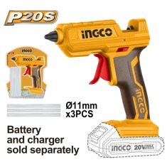 Pistol electric lipit plastic, 11 mm, 20 v - fara acumulator - Ingco CGGLI2001
