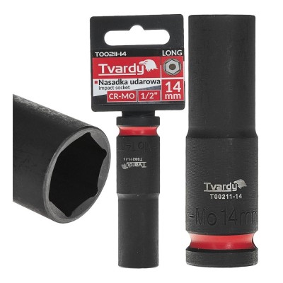Cheie tubulara de impact lunga in 6 puncte 1 / 2&amp;quot;, 14 mm, Cr-Mo, Tvardy T00211-14 foto