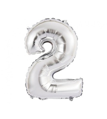 Balon Folie Cifra 35 cm Argintiu-Tip Cifra 2 foto
