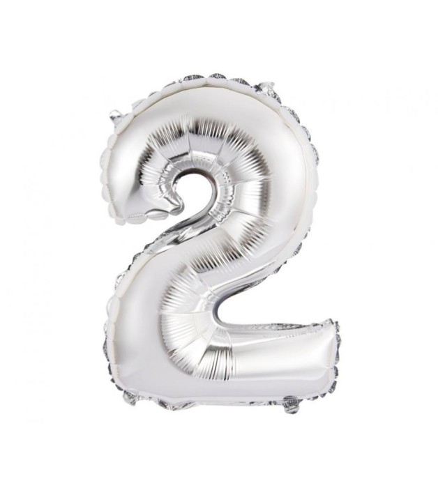 Balon Folie Cifra 35 cm Argintiu-Tip Cifra 2
