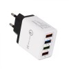 Incarcator Priza,Incarcator Retea, Protectie Temperatura Ridicata 4x USB 3.0 Ultra Fast Charge Culoare Alb/Negru, Oem
