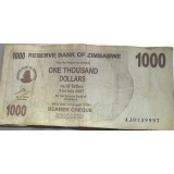 BNKSTR1 (Serie rara 999)Zimbabwe - 1000 Dollars (Cec la purtător / Bearer Cheque), Ediția 1 August 2006