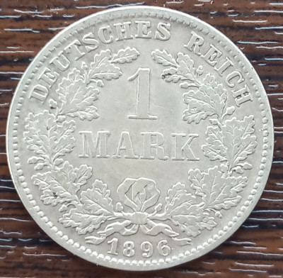 (A334) MONEDA DIN ARGINT GERMANIA - 1 MARK 1896, LIT. D, MAI RARA foto