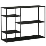 HOMCOM Etajeră cu 5 rafturi deschise, cadru metalic, pentru bucătărie sau sufragerie, negru, 120x35x87,5 cm | Aosom Romania
