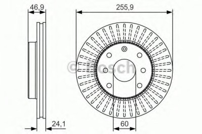 Disc frana DAEWOO NUBIRA Break (KLAN) (2003 - 2016) BOSCH 0 986 479 R70 foto
