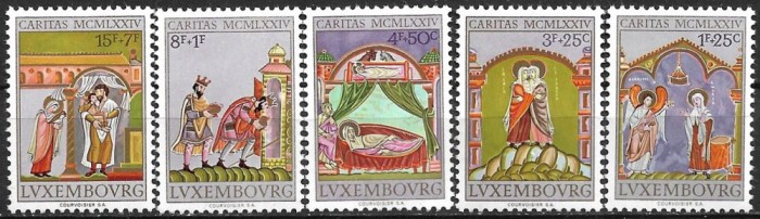B2585 - Luxemburg 1974 - Caritas 5v. neuzat,perfecta stare