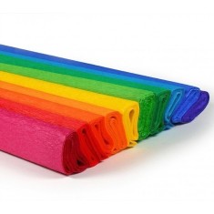 Hartie creponata 200x25 cm, curcubeu, 16 g/mp, set 10 bucati