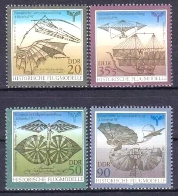 DDR 1990 - Aeronave istorice, serie neuzata foto