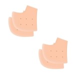 Cumpara ieftin Set 4 sosete pentru protectia calcaielor, din silicon, marime universala, bej