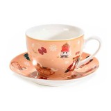 Ceasca portelan multicolor in cutie cadou Craciun III 9x6.5 cm, 230 ml