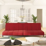 VidaXL Canapea extensibilă cu 2 locuri, roșu vin, catifea 375879