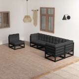 vidaXL Set mobilier grădină cu perne, 6 piese, lemn masiv pin 3076638
