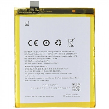 OnePlus 5 (A5000) OnePlus 5T (A5010) Baterie BLP637 3300mAh 1031100002 foto