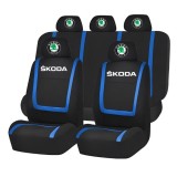 Set Huse Scaune Universale Compatibile cu Skoda &ndash; Negru/Albastru