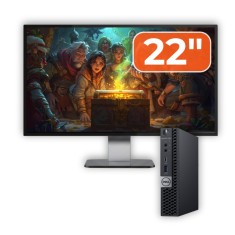 Pachet Calculator Second Hand DELL OptiPlex 5060 Mini PC, Intel Core i5-8500T 2.10-3.50GHz, 16GB DDR4, 512GB SSD + Monitor 22&amp;quot; NewTechnology Medi
