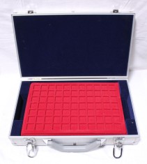 Valiza aluminiu pentru 205 monede 5 tavi 40x24x8 cm foto
