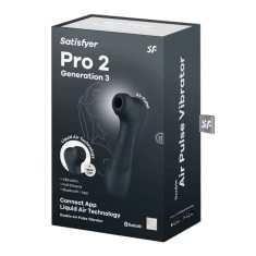 Stimulator Clitoris Pro 2 Generation 3 with Liquid Air black Bluetooth/App