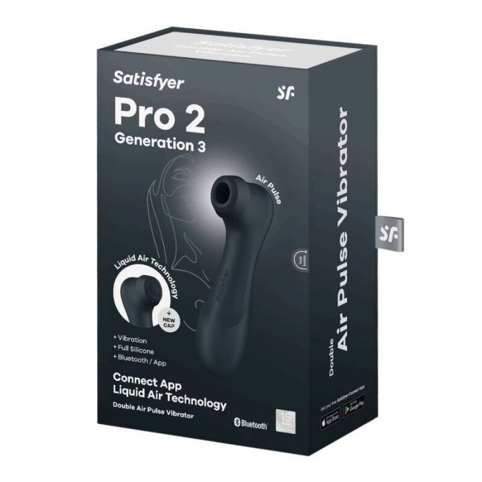 Stimulator Clitoris Pro 2 Generation 3 with Liquid Air black Bluetooth/App