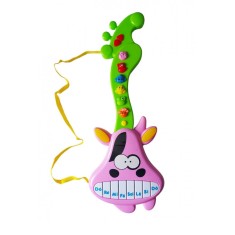 Chitara interactiv pentru copii cu butoane care emit diverse melodii, Roz, 42 cm LTOY51