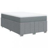Cumpara ieftin Pat box spring cu saltea, gri deschis, 120x190 cm, textil