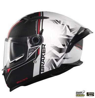 Casca integrala pentru scuter - motocicleta MT Braker SV Charm A1 alb/negru mat (ochelari soare integrati) &amp;ndash; tip viziera: MT-V-28B &amp;ndash; DKS435 &amp;ndash; punctaj foto