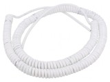 Cablu spiralat alb 0,8m-3,2m 2x0,22mm2 PUR 300V