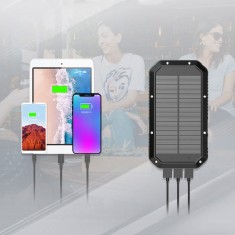 Baterie externa solara-Acumulator extern solar wireless 10000 mAh