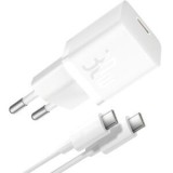 Incarcator retea Baseus GaN5 Pro, Quick Charge 30W, 1 x USB Type-C, include Cablu USB Type-C la USB Type-C 100W 1m, alb