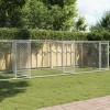 Cușcă pentru c&acirc;ini cu uși, gri, 8x2x1,5 m, oțel galvanizat