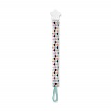 Lantisor pentru suzeta BabyJem Bear, textil, multicolor, 19.5 cm, pentru 0-3 luni