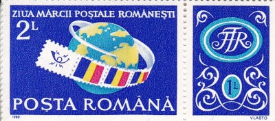 ROMANIA 1990 LP 1245 a ZIUA MARCII POSTALE ROMANESTI MNH foto