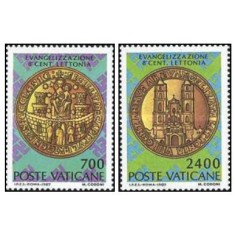 Vatican 1987 - Introducerea evanghelizării &icirc;n Letonia, serie neuzata