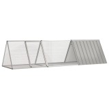 VidaXL Cușcă pentru iepuri, gri, 302,5x80,5x71 cm, oțel galvanizat