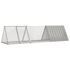 vidaXL Cușcă pentru iepuri, gri, 302,5x80,5x71 cm, oțel galvanizat
