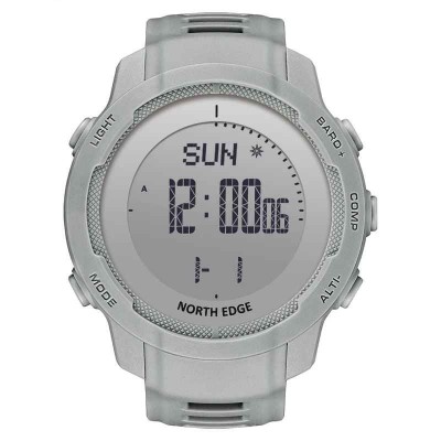 Ceas sport digital NORTH EDGE Vertico, fibra de carbon, altimetru, barometru, busola, termometru, pedometru, rezistent la apa 50M, barbati, gri foto