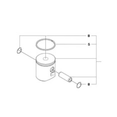Piston complet drujba Husqvarna 130, 135 Mark II original