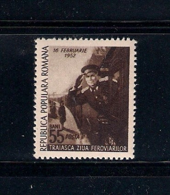 ROMANIA 1952 - ZIUA FEROVIARILOR, MNH - LP 294 foto