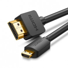 Cablu video UGREEN HD127 Micro HDMI tata - HDMI tata, 4K, 3D, 3m, Negru