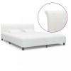 Gossi cadru de pat, alb, 180 x 200 cm, piele ecologica