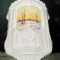 2760-I-Abajur sticla lampa ArtNoveau Jugendstil vechi portelan pictat manual.