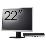 Pachet Calculator Second Hand HP EliteDesk 800 G3 Mini PC, Intel Core i7-6700T 2.80GHz, 8GB DDR4, 256GB SSD + Monitor 22&amp;quot; NewTechnology Media
